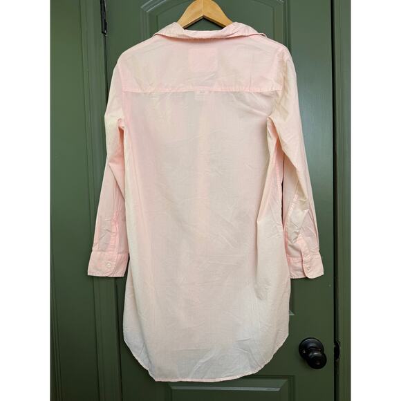 NWOT Frank & EILEEN MARY Lightweight Cotton Semi Sheer Button Up Dress Pink XS - Picture 6 of 10